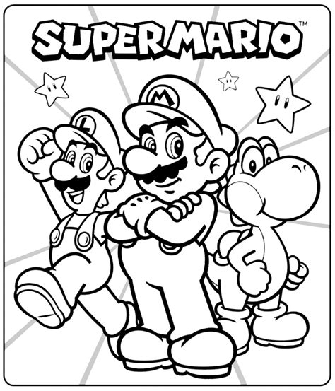 Printable Coloring Pages Mario Brothers
