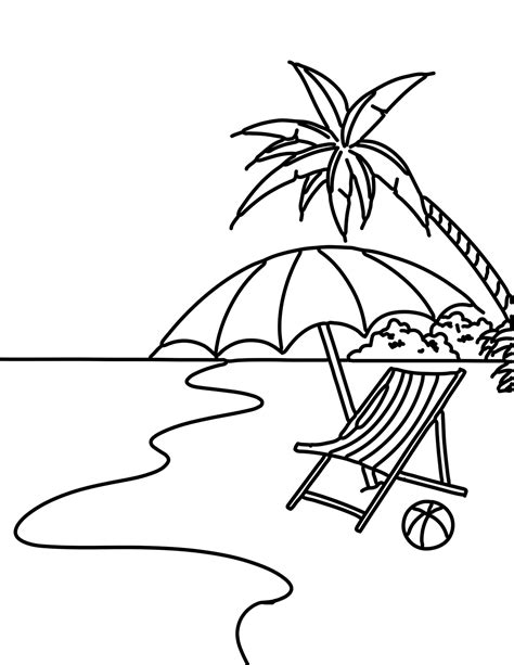 Printable Coloring Pages Of The Beach