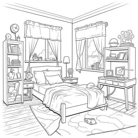 Printable Coloring Pages Rooms House