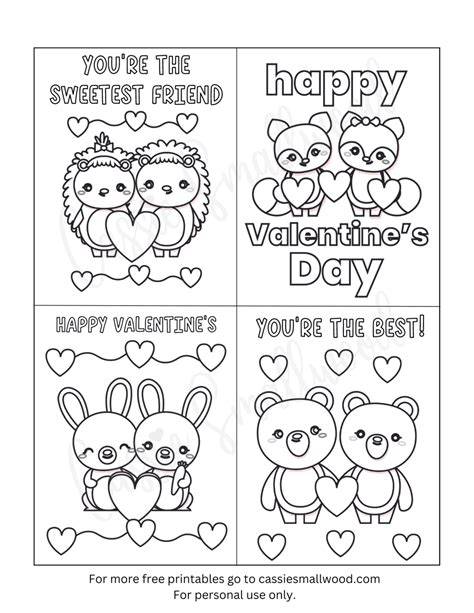 Printable Coloring Pages Valentines Day Cards