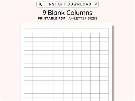 Printable Column Graph Template