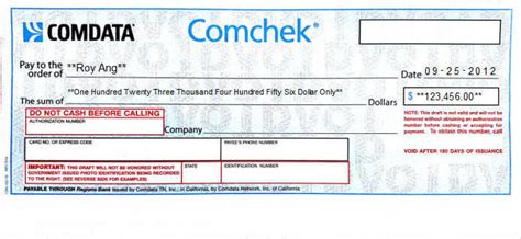 Printable Comdata Checks