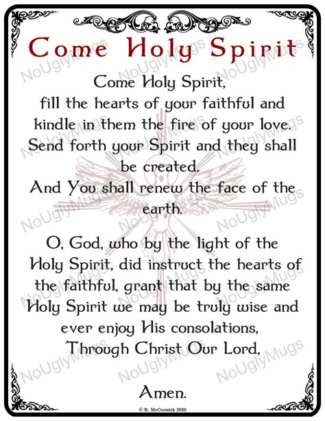 Printable Come Holy Spirit Prayer