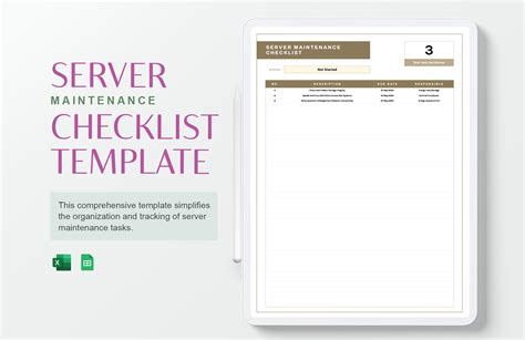 Printable Computer And Server Maintenance Checklist Template
