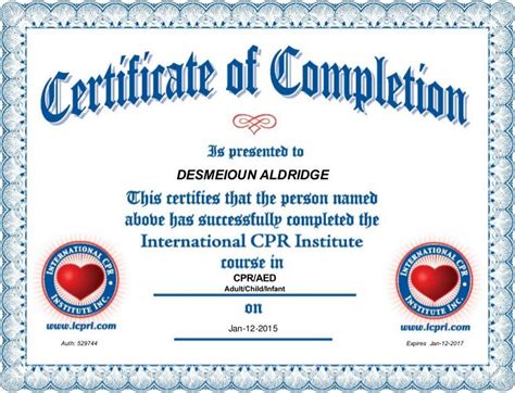 Printable Cpr Certification