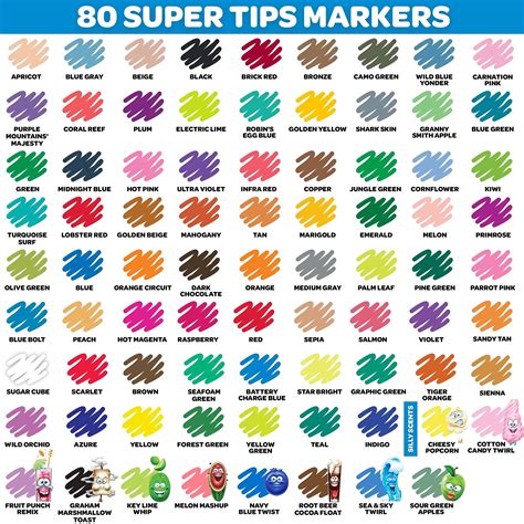 Printable Crayola Color Chart