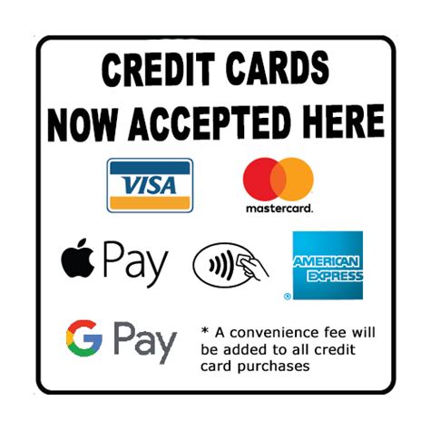 Printable Credit Card Convenience Fee Sign