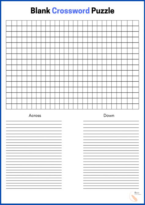 Example of a printable crossword puzzle