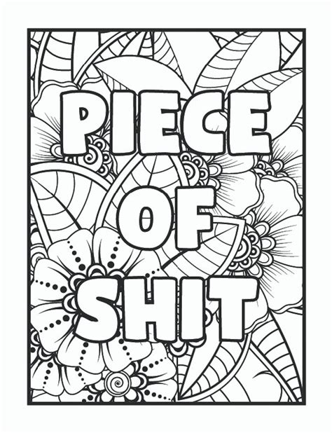 Printable Curse Word Coloring Pages