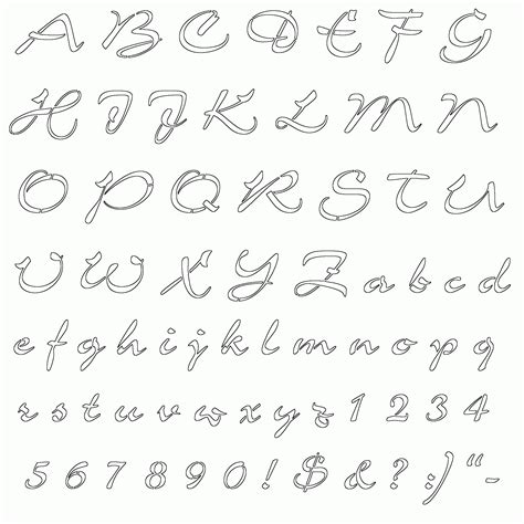 Printable Cursive Letter Stencils