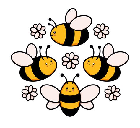 Printable Cute Bee Clipart