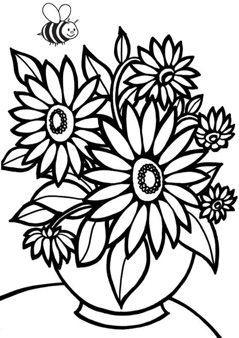Printable Cute Flower Coloring Pages