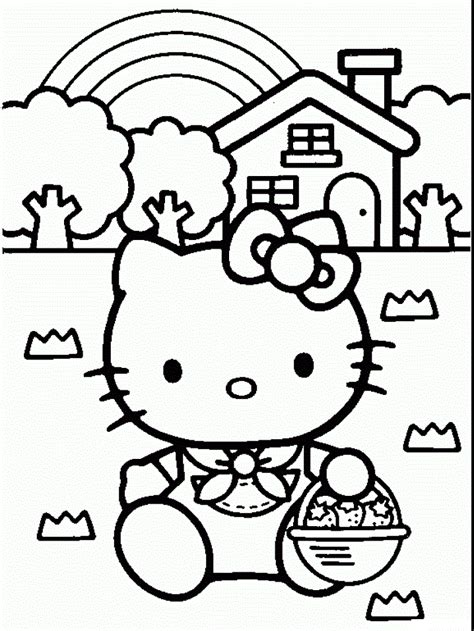 Printable Cute Hello Kitty Coloring Pages