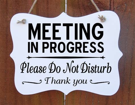 Printable Cute Meeting In Progress Sign