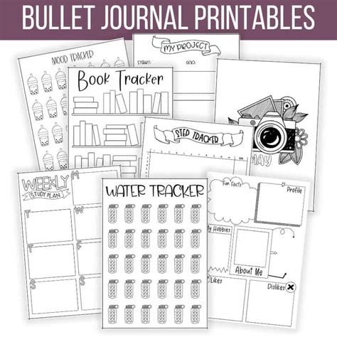 Printable Cute Pages for Bullet Journals