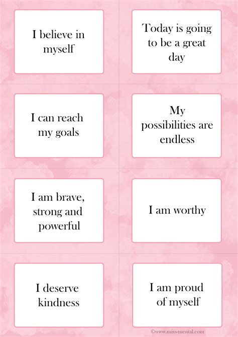Printable Daily Affirmations