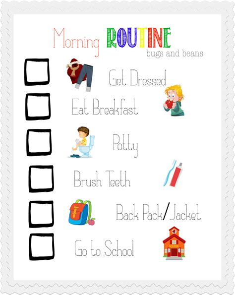Printable Daily Routine Clipart