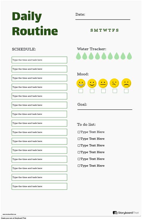 Printable Daily Routine Daily Log Template