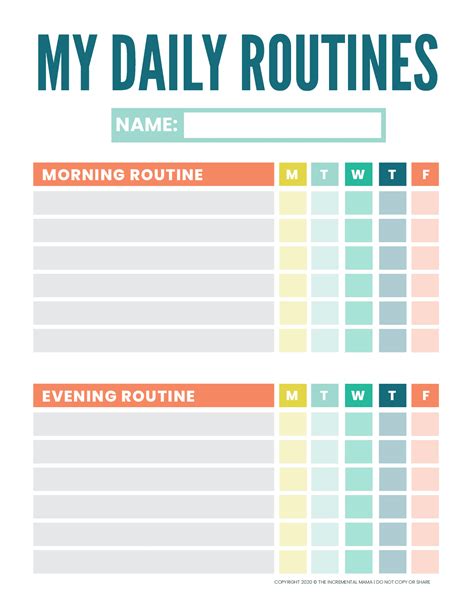 Printable Daily Routine Schedule