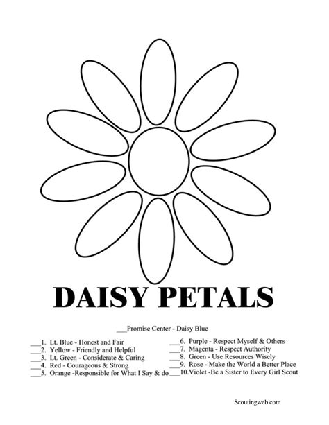 Printable Daisy Petals