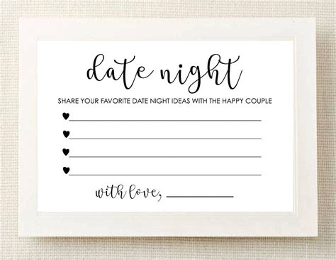 Printable Date Night Card Templates Free