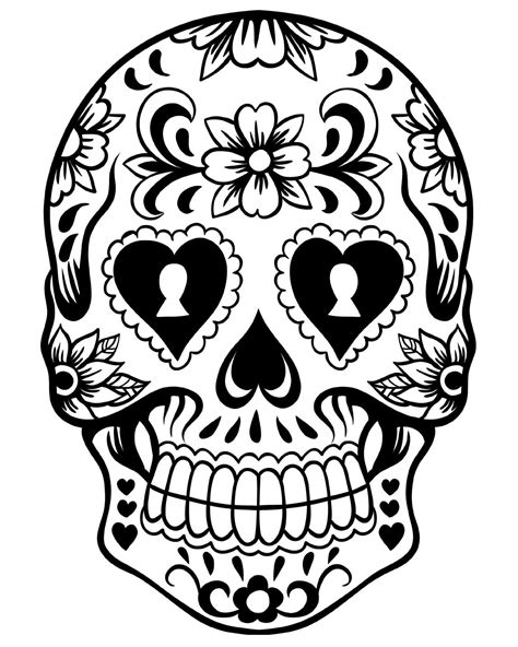 Printable Day Of The Dead Skull