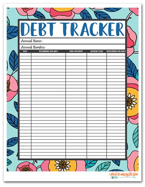 Printable Debt Tracker