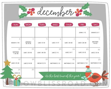 Printable December Christmas Countdown Calendar