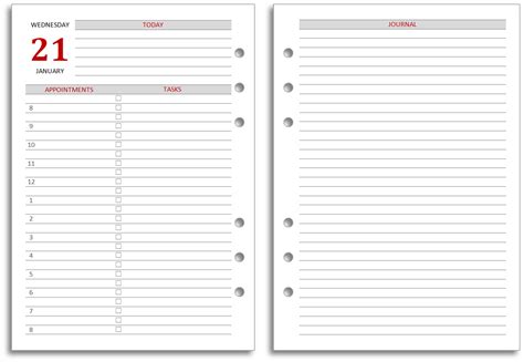 Printable Diary Page Template