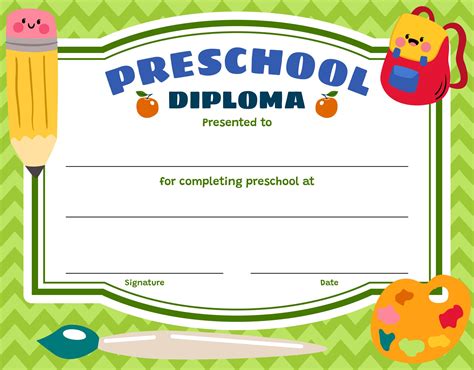 Printable Diplomas For Kindergarten