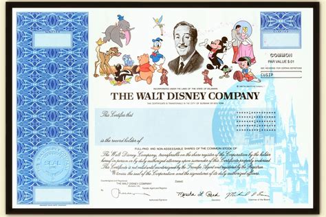 Printable Disney Stock Certificate