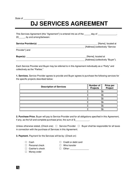 Printable Dj Contract Pdf