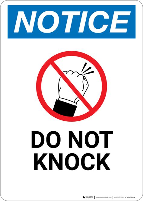 Printable Do Not Knock Sign