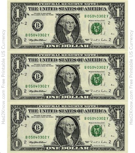 Printable Dollar Bill