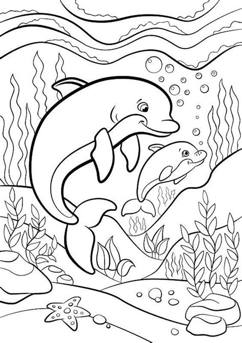 Printable Dolphin Coloring Sheets