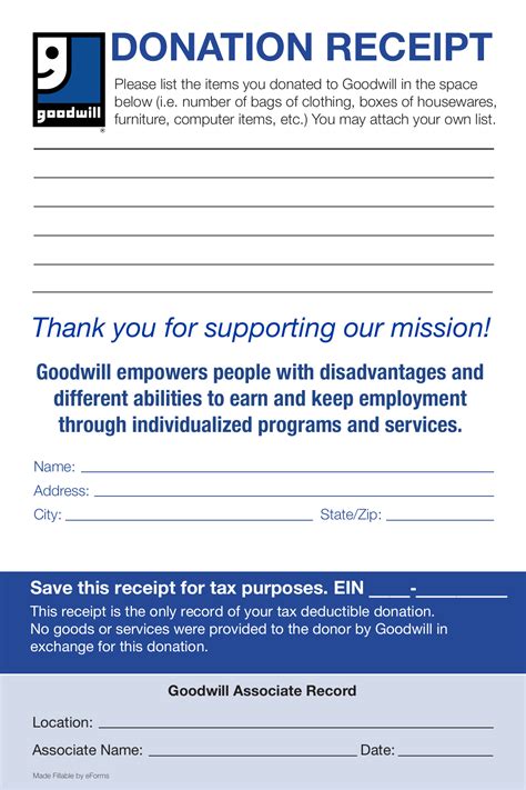 Printable Donation Form Pdf