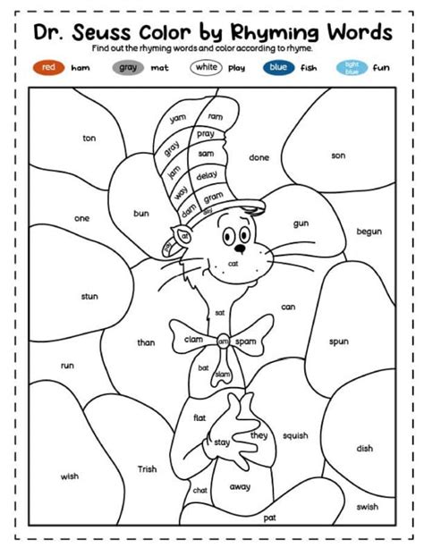 Printable Dr Seuss Color By Number