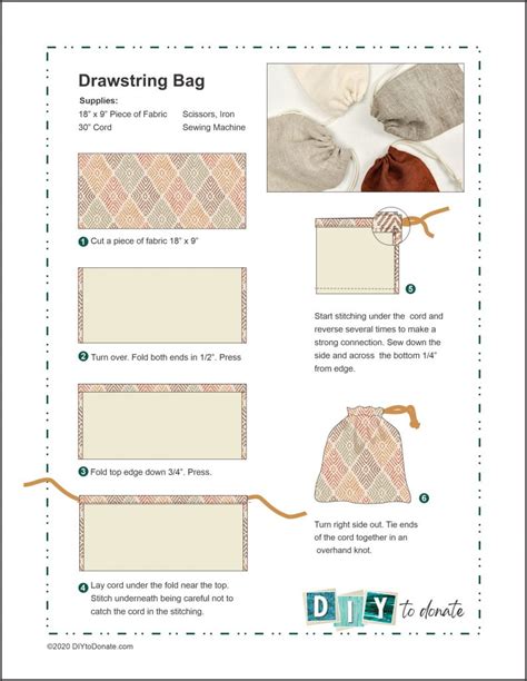 Printable Drawstring Bag Pattern Free Pdf
