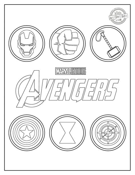 Printable Easy Avengers Coloring Pages