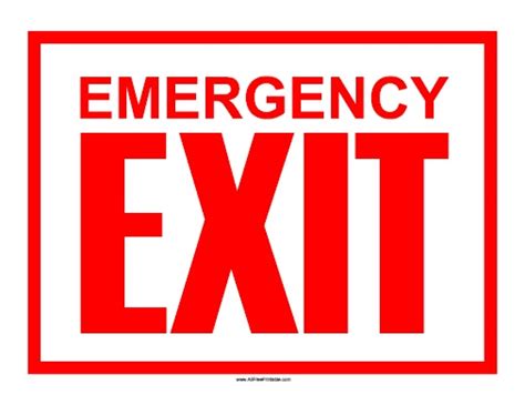 Printable Emergency Exit Sign