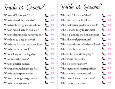 Printable Engagement Party Games