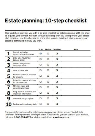 Printable Estate Planning Checklist Pdf