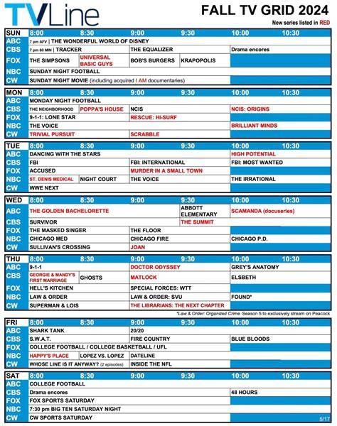Printable Fall Tv Schedule