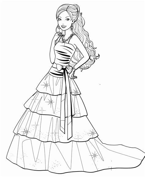 Printable Fashion Barbie Coloring Pages