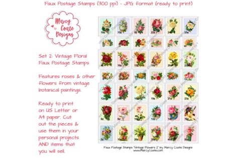 Download Printable Faux Postage Stamps Set 2 DXF Files