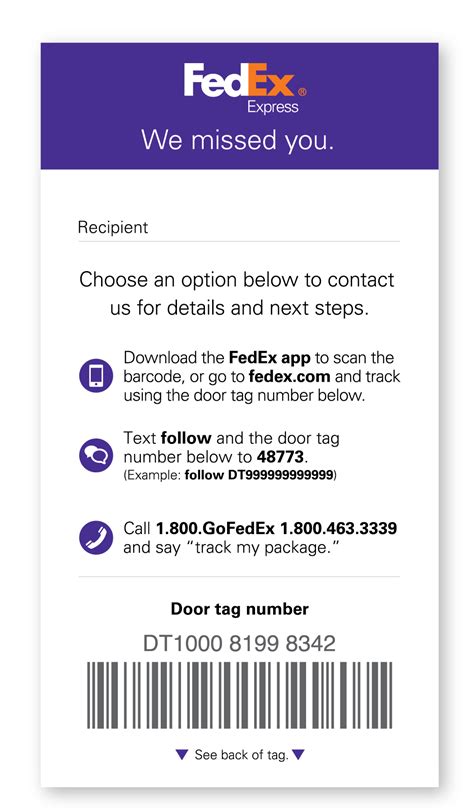 Printable Fedex Door Tag