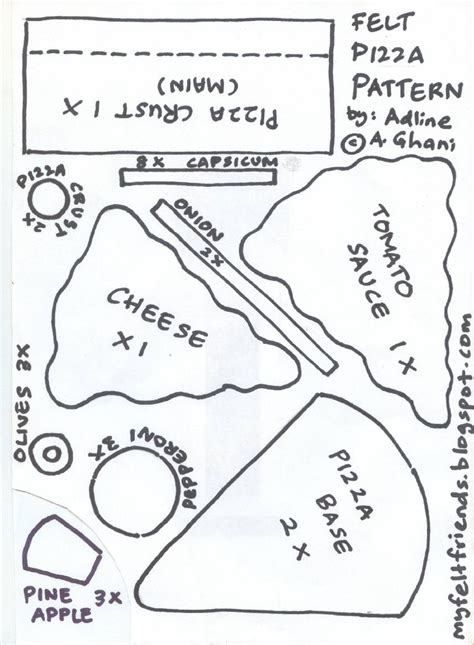 Printable Felt Food Patterns Book