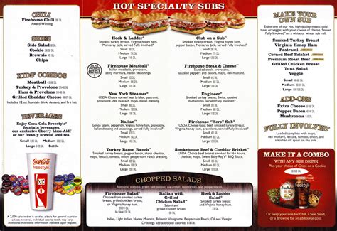 Printable Firehouse Subs Menu With Prices