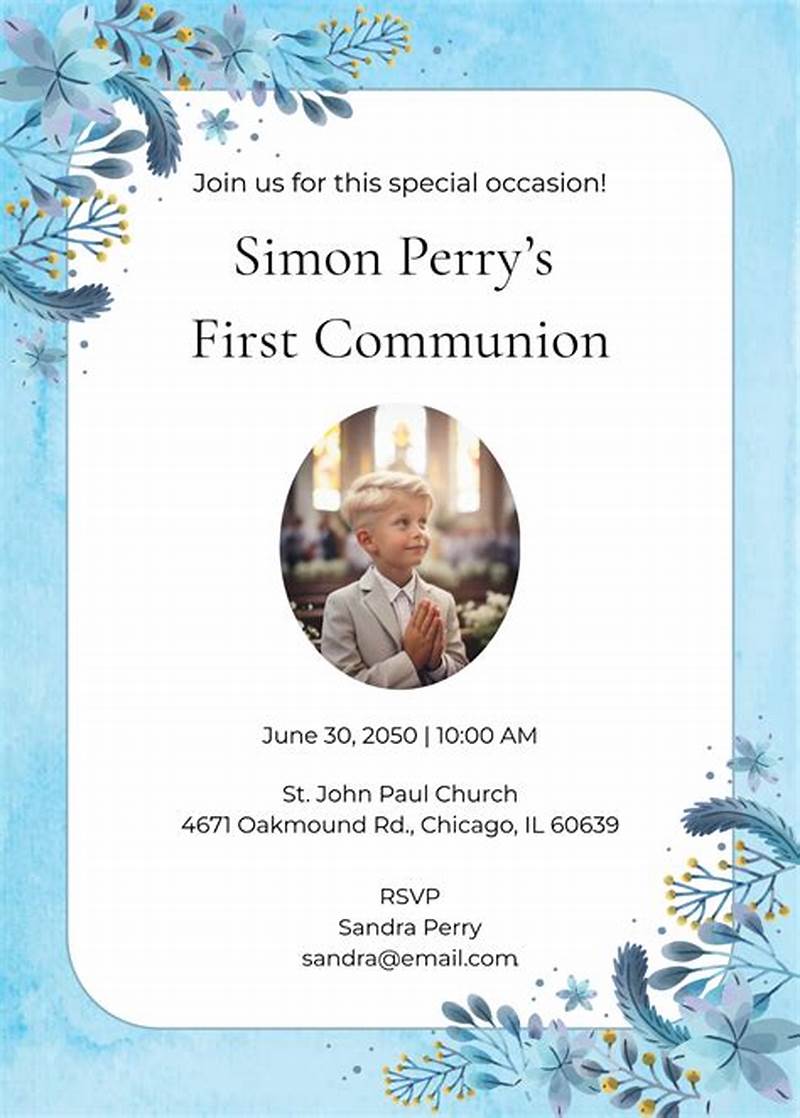 Printable First Holy Communion Invitations