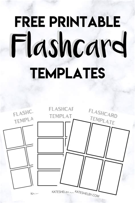 Printable Flash Card Template